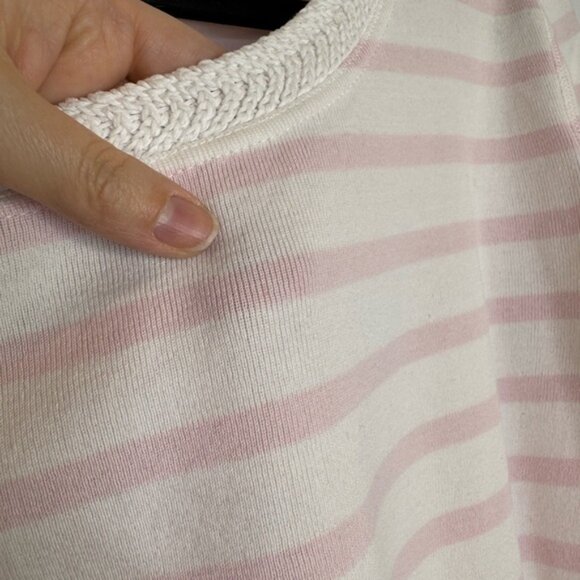 Marc Cain Pink White Striped mix media Women's Top - Picture 4 of 8